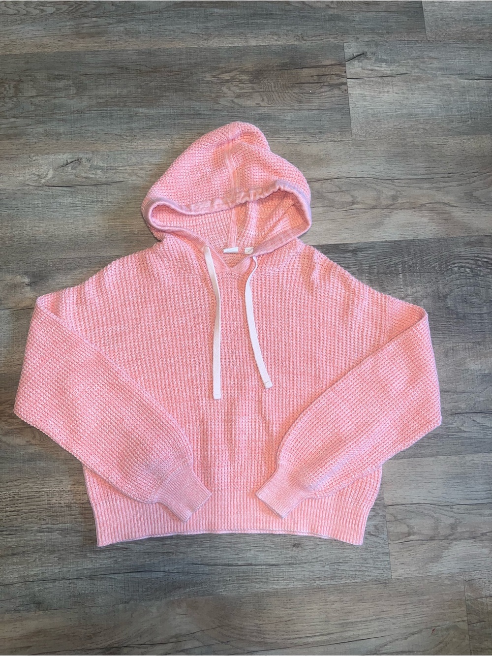 Gap 100% Cotton Knit Hooded Pullover - Pink